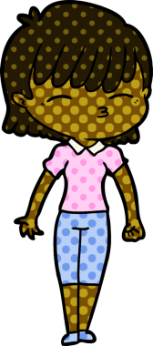 Bir insan tarafından çizilmiş karikatür kadın.