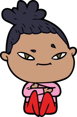 Bir insan tarafından çizilmiş karikatür kadın.