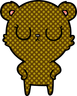 Bir insan tarafından çizilmiş barışçıl çizgi film ayısı.