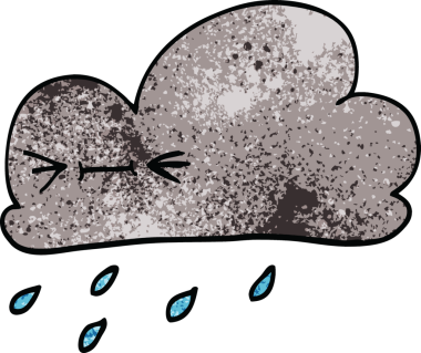 karikatür mutlu gri bulut bir insan tarafından çizilmiş