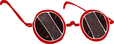 bir insan tarafından çizilmiş güneş gözlüğü.