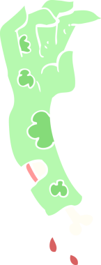 Bir insan tarafından çizilen zombi kolunun düz renk çizimi