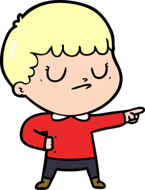 Bir insan tarafından çizilmiş huysuz çocuk çizgi filmi.