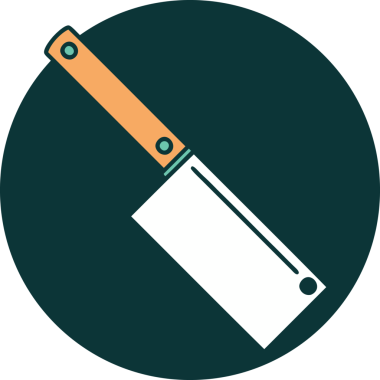 Bir insan tarafından çizilmiş et satırının ikonik dövme şekli