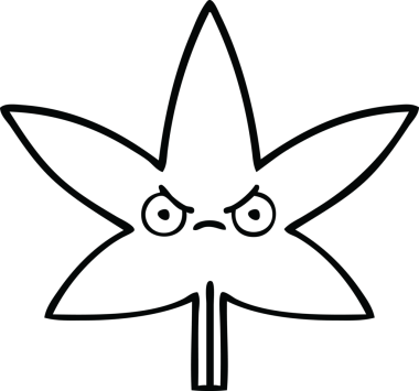 Bir insan tarafından çizilmiş bir sonbahar yaprağının çizgi çizimi