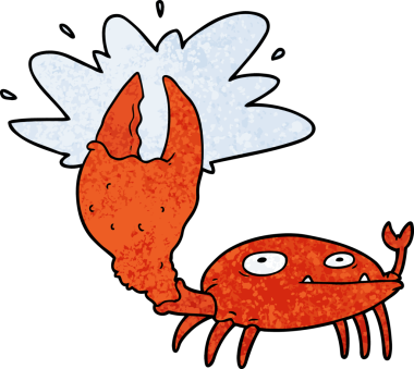 Bir insan tarafından çizilmiş büyük pençeli yengeç.