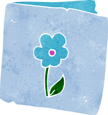 bir insan tarafından çizilmiş çiçek tebrik kartı.