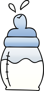 bir insan tarafından çizilmiş gölgeli bebek sütü şişesi.