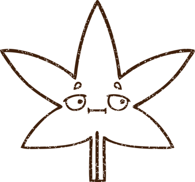 Bir insan tarafından çizilmiş Kenevir Yaprağı Kömür Çizimi