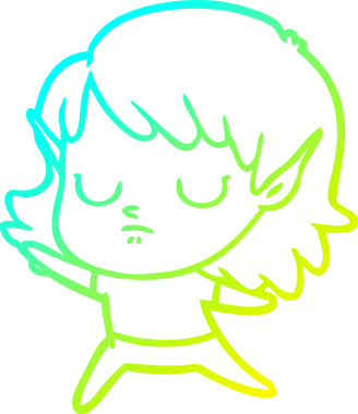 Bir insan tarafından çizilmiş soğuk gradyan çizgi çizimi.