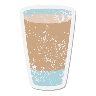 Bir insan tarafından çizilmiş kahve grunge çıkartmasını çıkar.