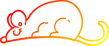 Bir insan tarafından çizilen çizgi film faresinin sıcak çizgi çizimi