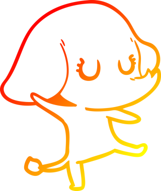 Bir insan tarafından çizilmiş şirin bir fil çizimi.