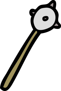 bir insan tarafından çizilmiş ortaçağ biber gazı çizgi filmi