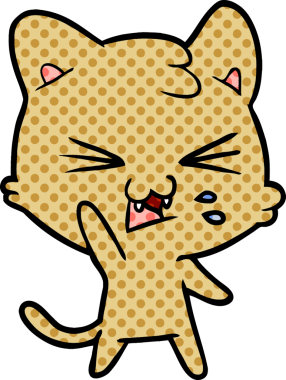 Bir insan tarafından çizilmiş kedi tıslaması.