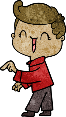 Bir insan tarafından çizilmiş, gülen çocuk.