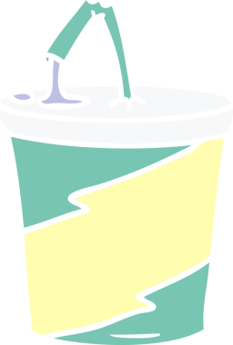 Bir insan tarafından çizilmiş el çizimi fast food içeceği karikatürü.