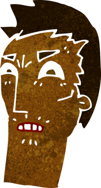 Bir insan tarafından çizilmiş kızgın bir yüz.