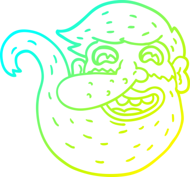 Bir insan tarafından çizilmiş kızıl sakallı bir karikatür çizimi.