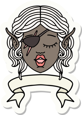 Bir insan tarafından çizilmiş afişi olan düzenbaz bir karakterin çıkartması.