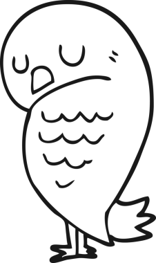 Bir insan tarafından çizilmiş çizgi film kuşu.