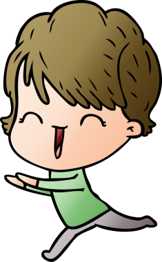 Bir insan tarafından çizilmiş gülen kadın çizgi filmi.