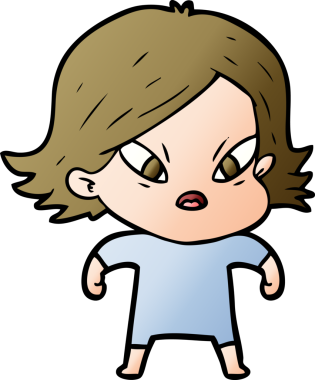 Çizgi film bir insan tarafından çizilmiş stresli kadın.