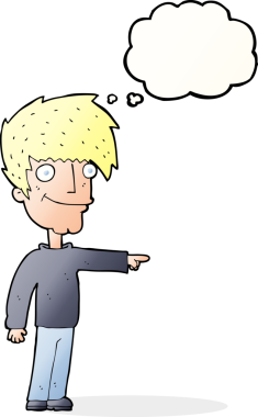 çizgi film mutlu adam bir insan tarafından çizilen düşünce baloncuğu ile işaret