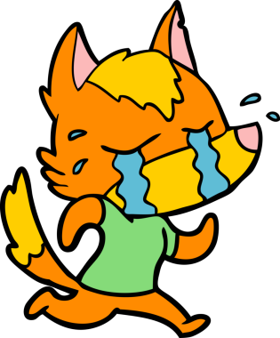 Bir insan tarafından çizilmiş tilki çizgi film karakteri