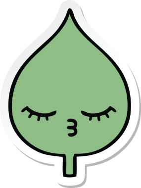 Bir insan tarafından çizilmiş sevimli bir çizgi film yaprağının çıkartması.