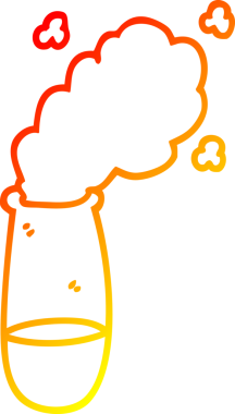 Bir insan tarafından çizilen çizgi film test tüpünün sıcak gradyan çizimi