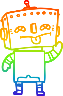 gökkuşağı gradyan çizgisi bir insan tarafından çizilmiş robot çizgi