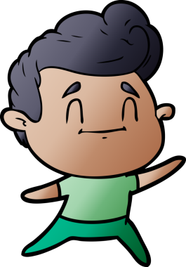 Bir insan tarafından çizilmiş mutlu çizgi film adamı.