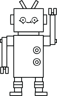 Bir insan tarafından çizilmiş robot çizimi
