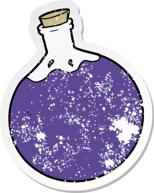 Bir insan tarafından çizilmiş bir cadılar bayramı iksiri karikatürü.