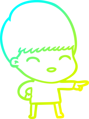 Bir insan tarafından çizilmiş mutlu çizgi film çocuğu çizimi.