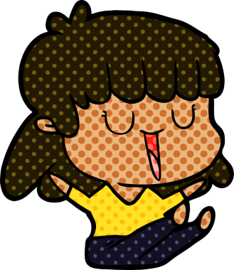 Bir insan tarafından çizilmiş karikatür kadın.