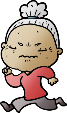 Çizgi film bir insan tarafından çizilmiş yaşlı bir kadın tarafından rahatsız edildi.