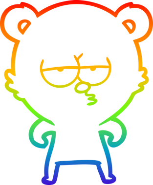 Bir insan tarafından çizilmiş, sıkılmış bir kutup ayısının çizdiği gökkuşağı gradyanı çizimi