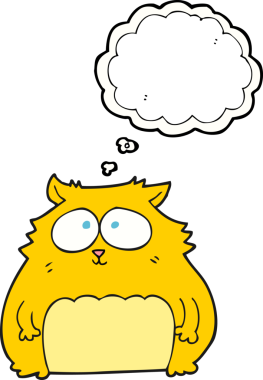 Bir insan tarafından çizilmiş serbest çizim baloncuk çizgi film kedisi.