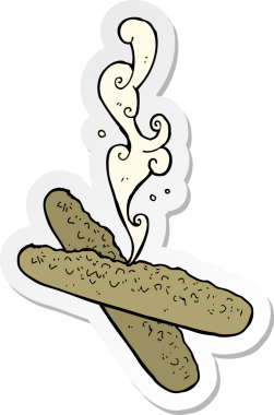 Bir insan tarafından çizilmiş taze pişmiş ekmek etiketi.