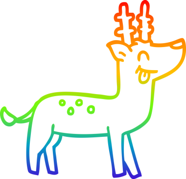 gökkuşağı gradyanı çizimi bir insan tarafından çizilmiş mutlu ren geyiği