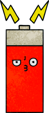 Bir insanın çizdiği pilin retro grunge desen karikatürü