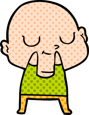 bir insan tarafından çizilmiş kel bir adam.