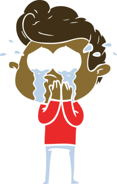 Bir insan tarafından çizilen endişeli, ağlayan adam.