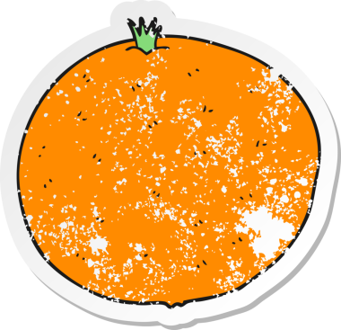 Bir insan tarafından çizilmiş portakal çizgi filminin gerilimli yapıştırması.