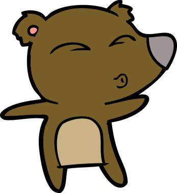 bir insan tarafından çizilmiş bir karikatür ıslık ayısı