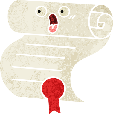 Bir insan tarafından çizilen sözleşmenin retro illüstrasyon tarzı karikatürü