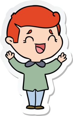 Bir insan tarafından çizilmiş bir karikatür çıkartması.