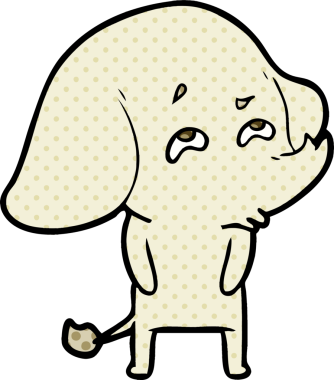 Bir insan tarafından çizilmiş karikatür fili